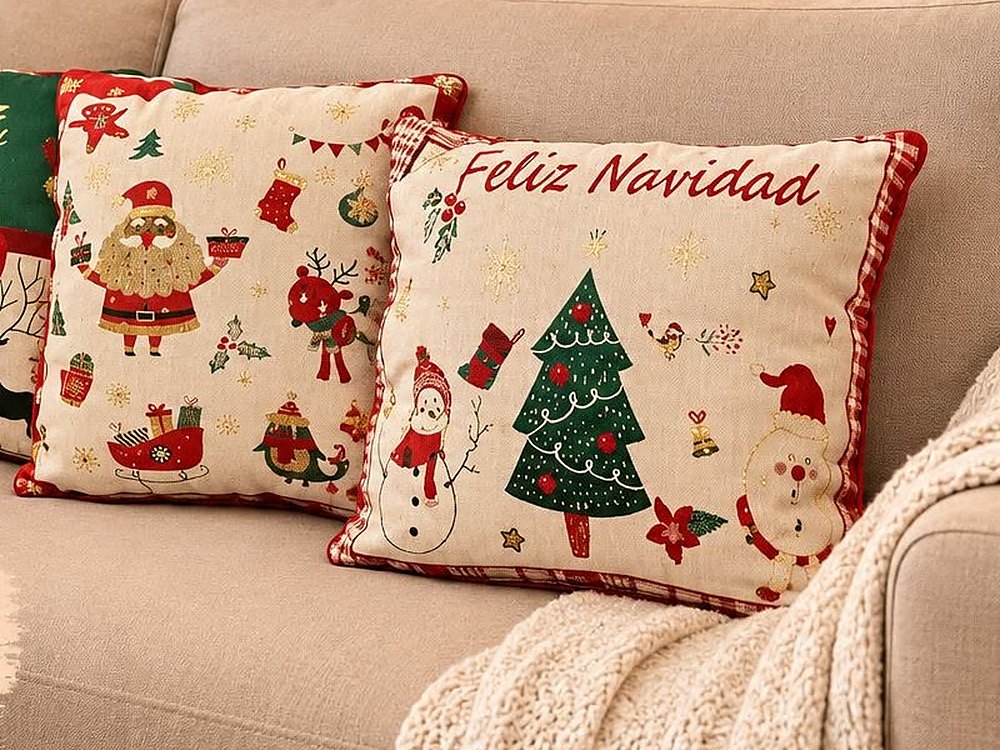 Cojines navideños estampados